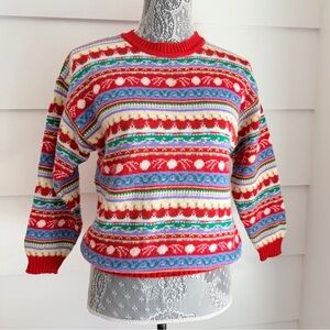 Vintage Benetton 012 Fair Isle Pullover Sweater Made in Italy